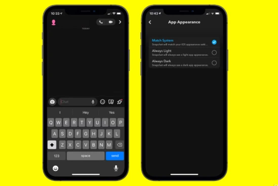 snapchat dark feature